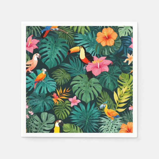 Serviette En Papier Paradis tropical Motif de la jungle (Devant)
