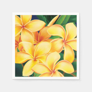 Serviette En Papier Paradis tropical Plumeria Floral