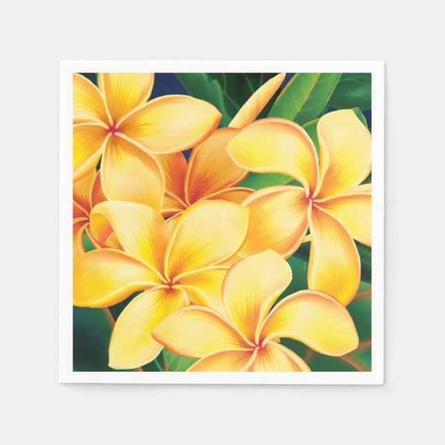 Serviette En Papier Paradis tropical Plumeria hawaïenne (Devant)