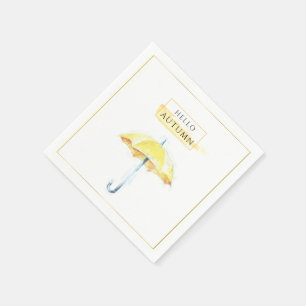 Serviette En Papier Parapluie élégant et artistique de l'automne doré 