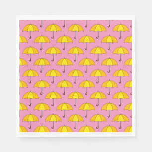 Serviette En Papier Parapluie Jaune