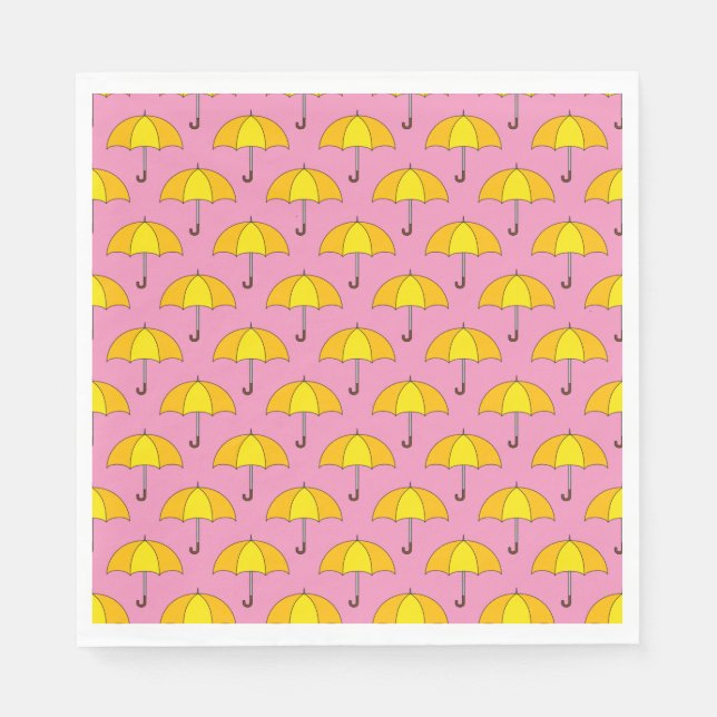 Serviette En Papier Parapluie Jaune (Devant)