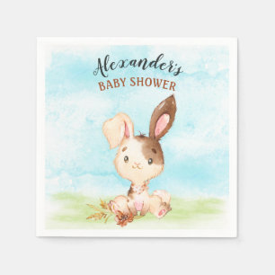 Serviette En Papier Parc de Baby showers de Bunny Watercolor