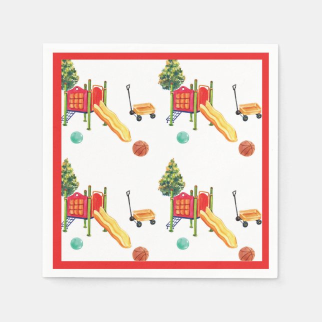 Serviette En Papier Parc de jeux Anniversaire Parc Célébration (Devant)