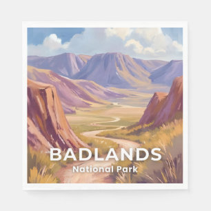 Serviette En Papier Parc national de Badlands Dakota du Sud Voyage Art