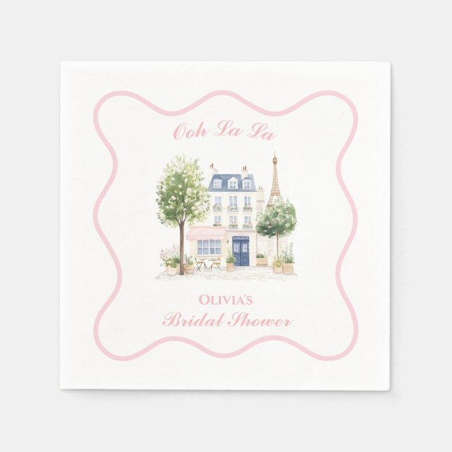 Serviette En Papier Paris Bridal Shower Parisian Cafe (Devant)