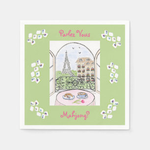 Serviette En Papier Paris Fantaisiste et Tour Eiffel Parley MAHJONG