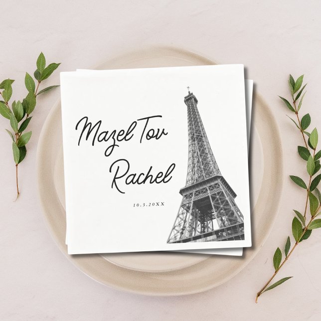 Serviette En Papier Paris France Tour Eiffel Mazel Tov Napkins (Paris France Eiffel Tower Mazel Tov Napkins
)
