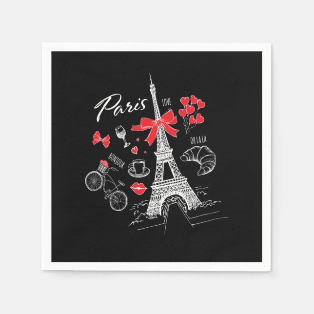 Serviette En Papier Paris France Voyage France Tour Eiffel (Devant)