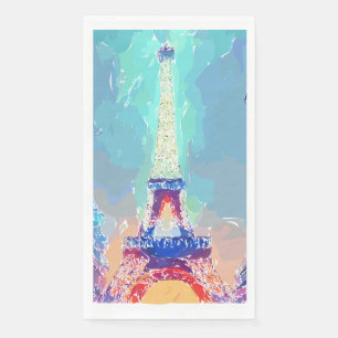Serviette En Papier Paris Les amoureux de la Tour Eiffel