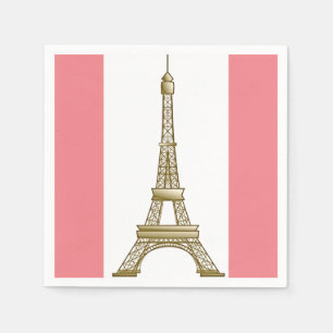 Serviette En Papier Paris Pink Eiffel Tower Papier