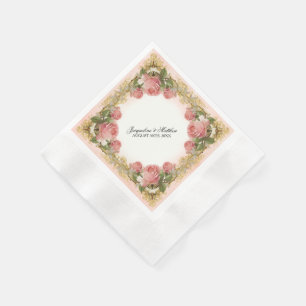 Serviette En Papier Parisian Vintage Rose Manor House Formal Wedding