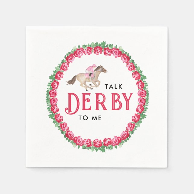 Serviette En Papier Parlez Derby | Mariage Derby Shower de Fiançailles (Devant)