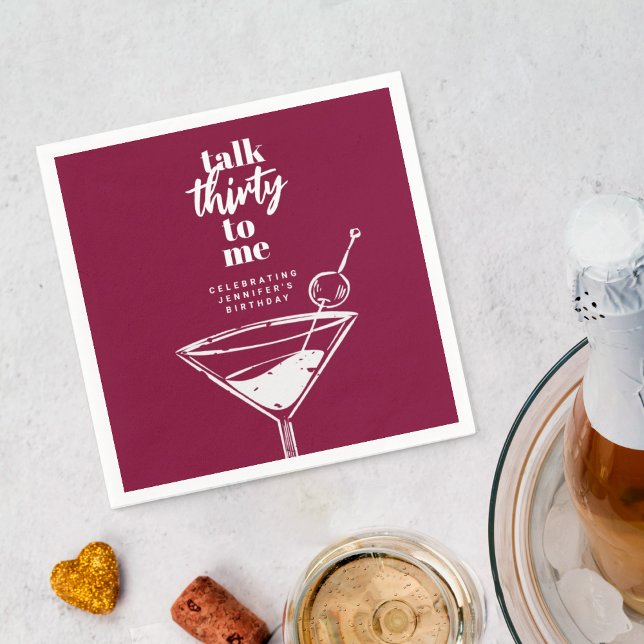 Serviette En Papier Parlez Trente pour moi 30e anniversaire Cocktail P (Créateur téléchargé)