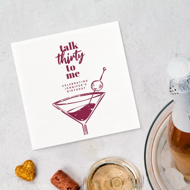Serviette En Papier Parlez Trente pour moi 30e anniversaire Cocktail P (Créateur téléchargé)
