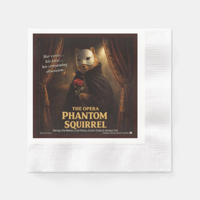 Serviette En Papier Parodie de l'Opéra Fantôme Écureuil (Devant)