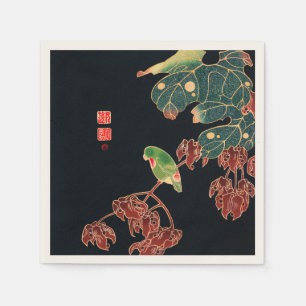 Serviette En Papier Paroquet Vintage Oiseau Bois japonais Imprimer