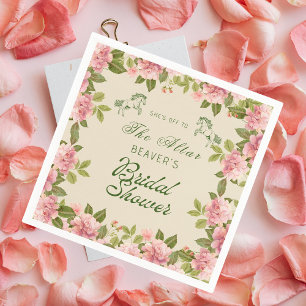 Serviette En Papier Pars à l'autel Derby Fête des mariées florale