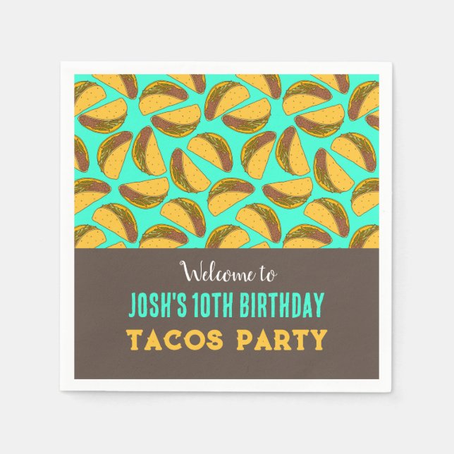 Serviette En Papier Parti à motif Anniversaire de enfant Tacos (Devant)