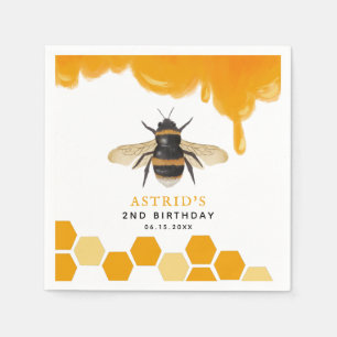 Serviette En Papier Parti Anniversaire de enfant de Bumblebee Jaune