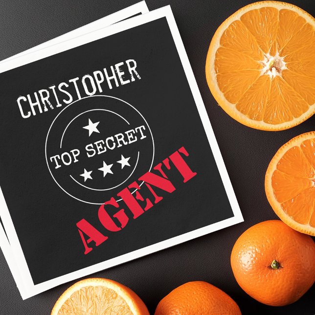 Serviette En Papier Parti Anniversaire de enfant de l'agent secret per (Créateur téléchargé)