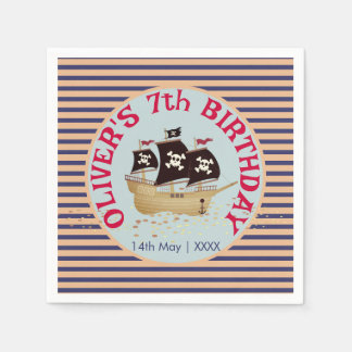 Serviette En Papier Parti Anniversaire de enfant de navire pirate