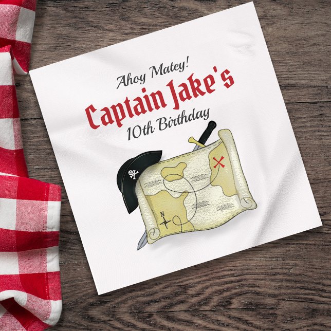 Serviette En Papier Parti Anniversaire de enfant mignon Pirate personn (Pirate custom paper napkin,)
