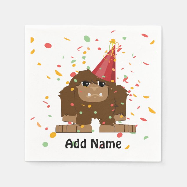 Serviette En Papier Parti Confetti Sasquatch Bigfoot (Devant)
