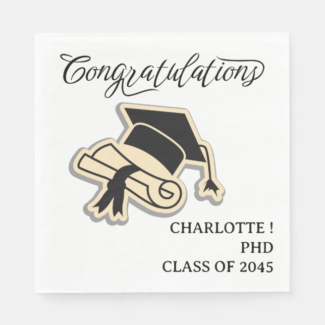 Serviette En Papier Parti de la graduation de la DSP (Devant)