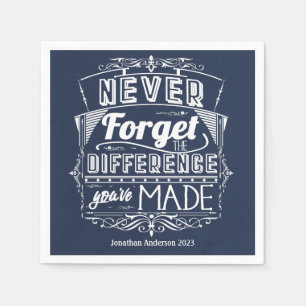 Serviette En Papier Parti de la retraite n'oublie jamais