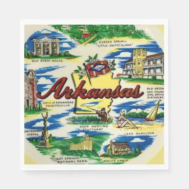 Serviette En Papier Parti de l'État de l'Arkansas  (Devant)