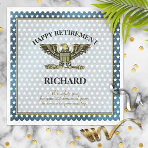 Serviette En Papier Parti de retraite militaire personnalisé