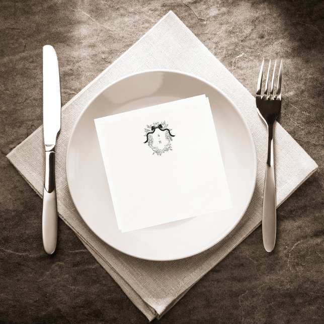 Serviette En Papier Parti d'engagement des Mariages de Monogramme de l (Créateur téléchargé)