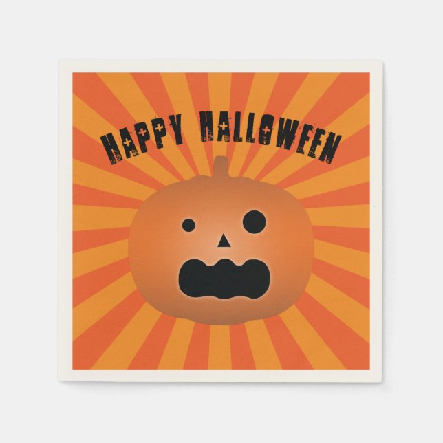 Serviette En Papier Parti d'Halloween Citrouille de Jack-o'-lantern ef (Devant)