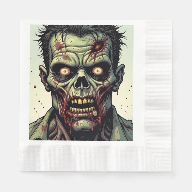 Serviette En Papier Parti d'Halloween Zombie (Devant)