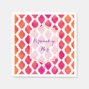 Serviette En Papier Parti Glam marocain rose et orange
