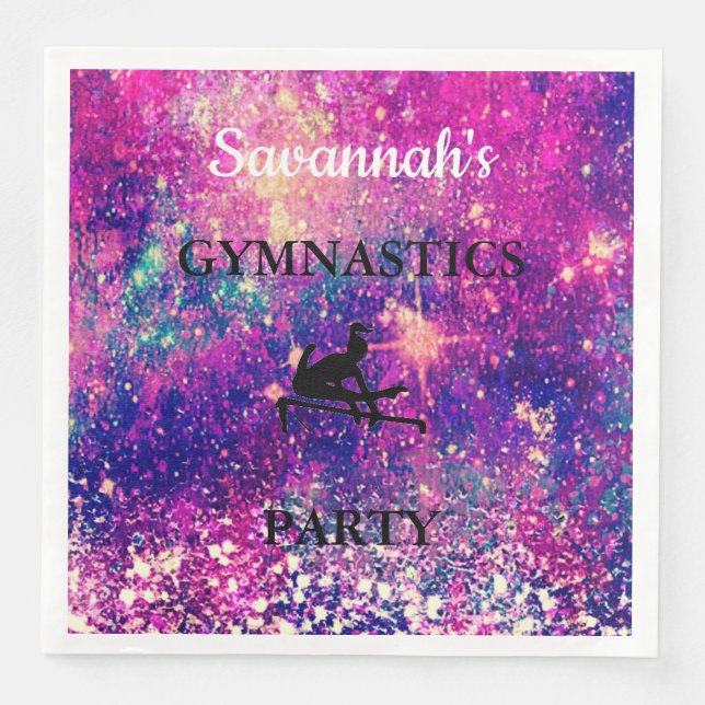 Serviette En Papier PARTI GYMNASTICS Ensemble personnalisé de 50 NAPKI (Devant)