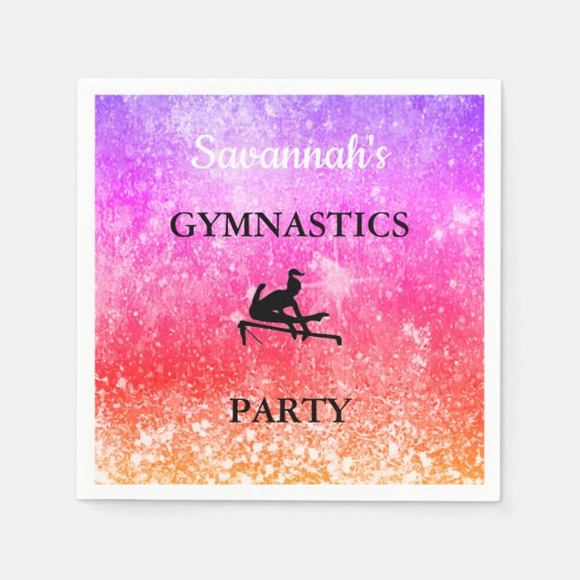 Serviette En Papier PARTI GYMNASTICS Ensemble personnalisé de 50 NAPKI (Devant)