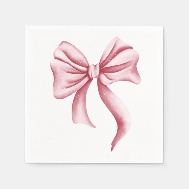 Serviette En Papier Parti minimaliste Fille Rose Bow (Devant)
