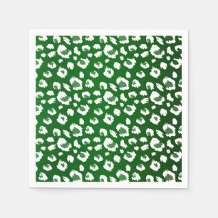 Serviette En Papier Parti Motif Poster de animal léopard vert