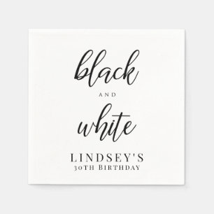 Serviette En Papier Parti noir et blanc