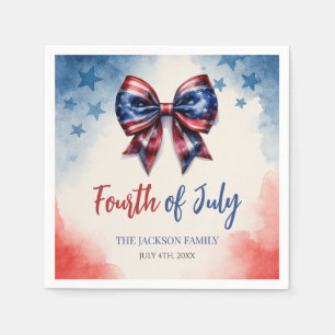 Serviette En Papier Parti patriotique 4 juillet Bow