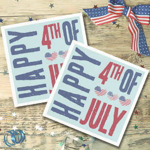 Serviette En Papier Parti Patriotique Cute American Flag 4 juillet