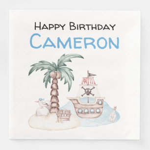 Serviette En Papier Parti Pirate Illustré