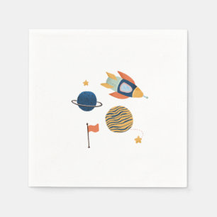 Serviette En Papier Partie Anniversaire de enfant spatiale Napkin