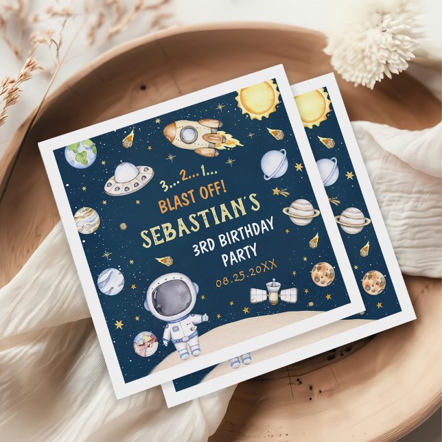 Serviette En Papier Partie Anniversaire de l'astronaute (Créateur téléchargé)