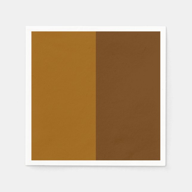 Serviette En Papier Partie Brown foncé clair demi-côtés (Devant)