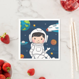 Serviette En Papier Partie d'anniversaire de l'astronaute spatiale