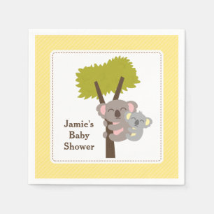 Serviette En Papier Partie de baby shower mignonne d'ours de koala de