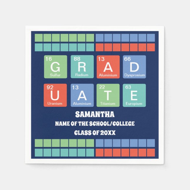 Serviette En Papier Partie de graduation des éléments de tableau pério (Devant)